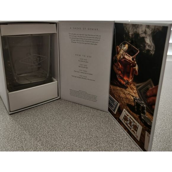 Corkcicle Cigar Glass The Gents Place Fort Worth TX Two Vice Device New In Box - Picture 4 of 4